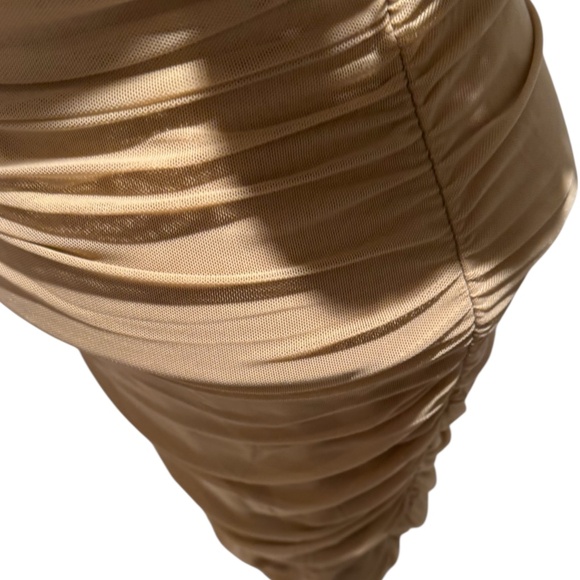 PRINCESS POLLY Charvi Mesh Mini Dress in Tan - size 6 - Picture 5 of 7
